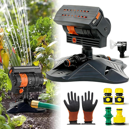 16-Nozzle Oscillating Sprinkler with Dual-Zone Sprinkler Water Timer, Adjustable Garden Sprinkler Watering System, 360° 16-Hole Automatic Rocking Sprinkler (Standard, Sprinklers)
