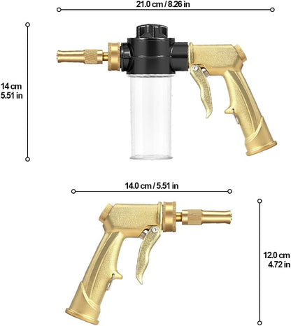 Hose End Sprayer Nozzle,Metal Car Wash Foam Gun with Soap Dispenser