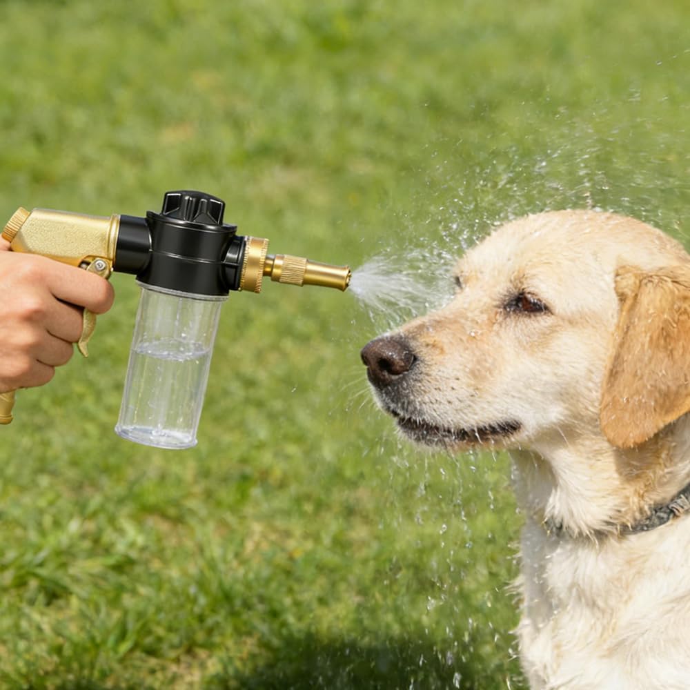 Hose End Sprayer Nozzle,Metal Car Wash Foam Gun with Soap Dispenser