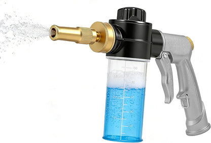 Hose End Sprayer Nozzle,Metal Car Wash Foam Gun with Soap Dispenser