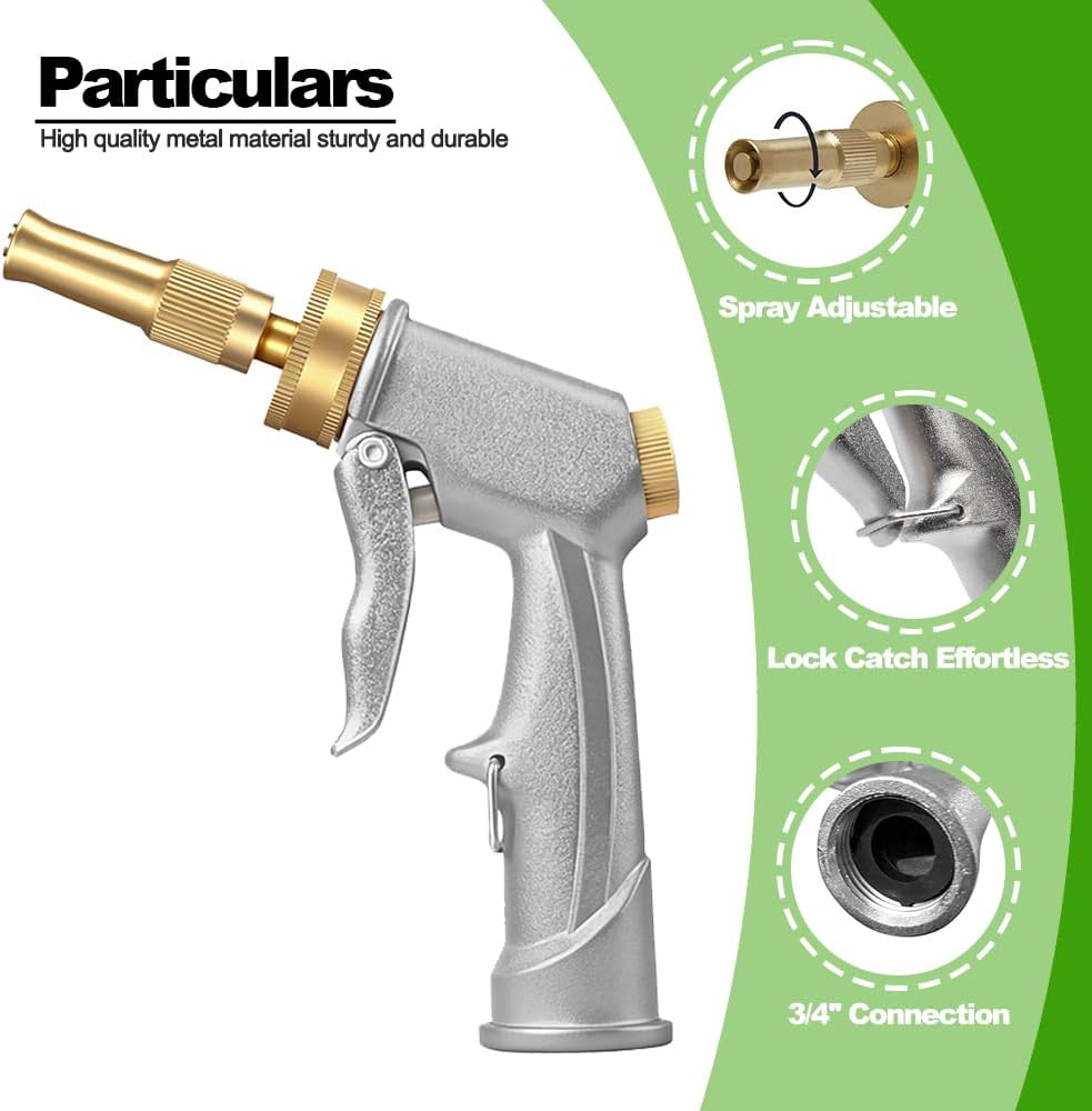 Hose End Sprayer Nozzle,Metal Car Wash Foam Gun with Soap Dispenser