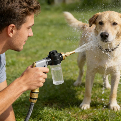Hose End Sprayer Nozzle,Metal Car Wash Foam Gun with Soap Dispenser