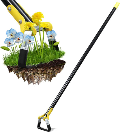 Garden Hoe for Weeding - Sharp Push Pull Blade,Stainless Steel Stirrup Weeder Hoe, 30-54 Inch Adjustable, Stand Up Loop Weed Hoe Tool for Women Seniors