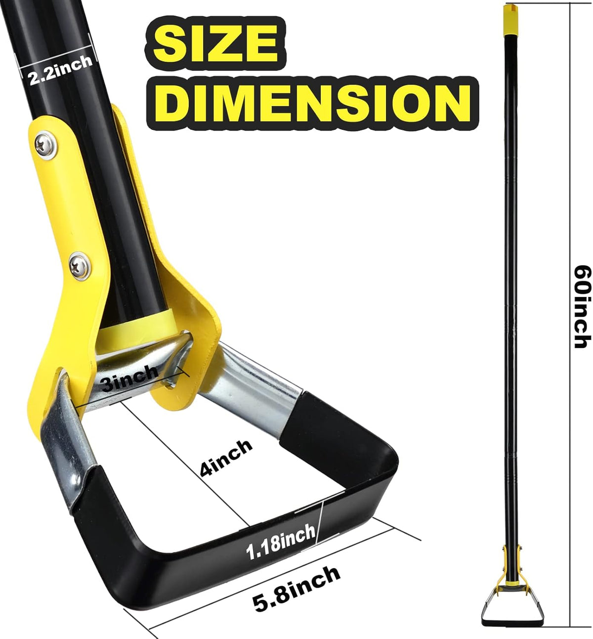 Garden Hoe for Weeding - Sharp Push Pull Blade,Stainless Steel Stirrup Weeder Hoe, 30-54 Inch Adjustable, Stand Up Loop Weed Hoe Tool for Women Seniors