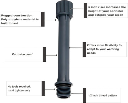 96093 Multi-Adjustable Flex Design Garden Sprinkler with Extension Set, Great for DIY Gardening Product