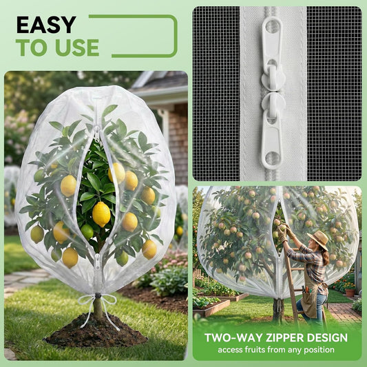 Garden Bird Netting for Plant and Fruit Tree Protection,4 Pack 4.9x4FT