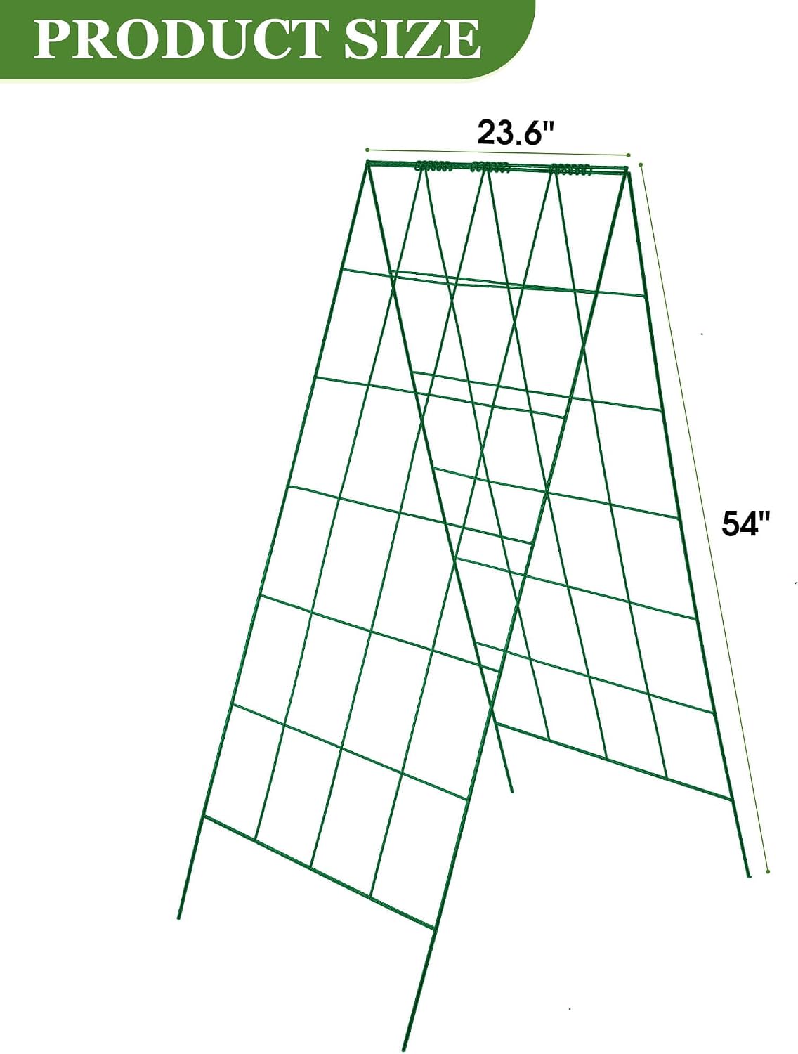3 Packs Foldable Cucumber Trellis, 23.6" W x 54" H A-Frame Cucumber Cages for Garden, Plant Support for Raised Bed, Climbing Vegetables, Squash, Peas, Flowers