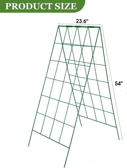 3 Packs Foldable Cucumber Trellis, 23.6" W x 54" H A-Frame Cucumber Cages for Garden, Plant Support for Raised Bed, Climbing Vegetables, Squash, Peas, Flowers