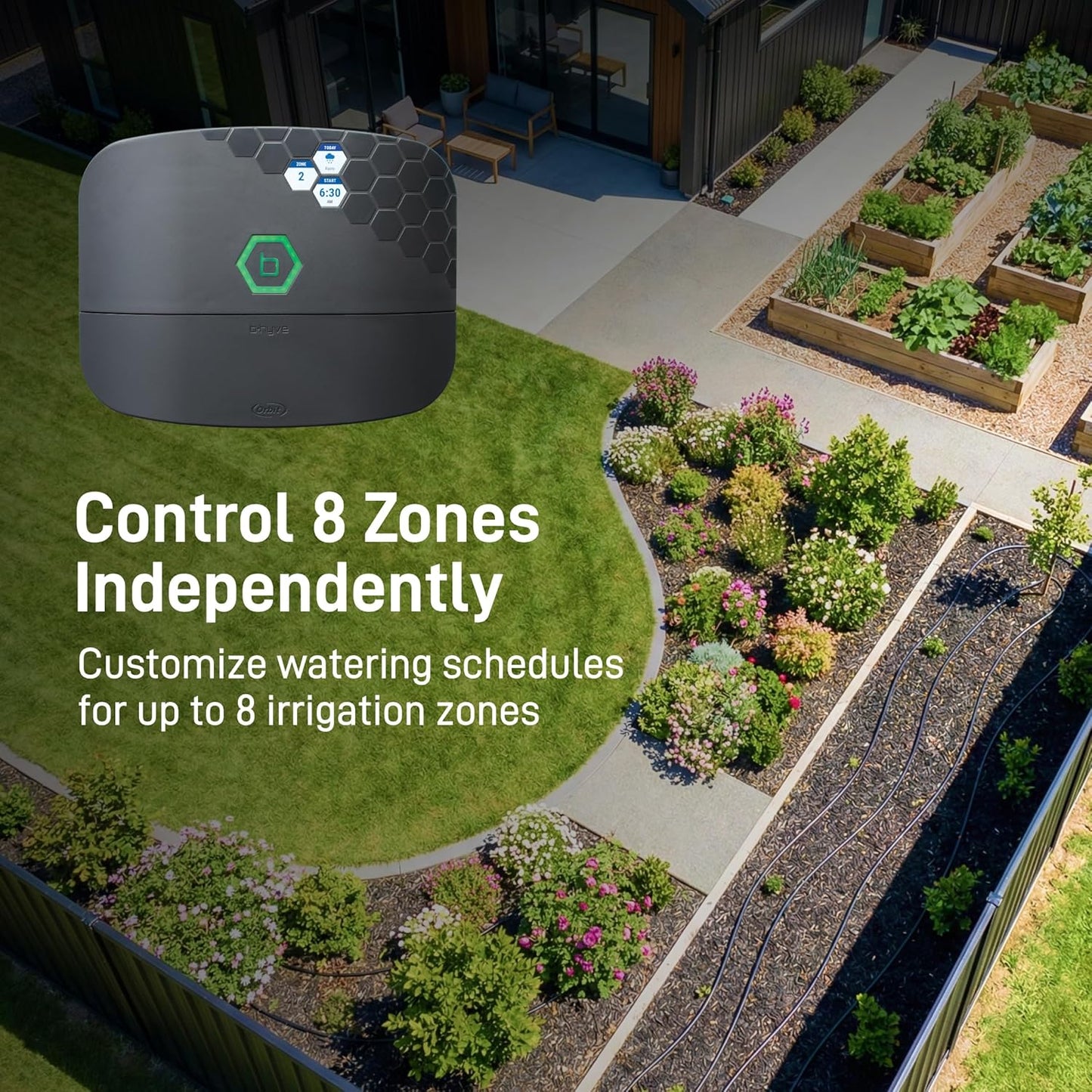 B-hyve XR Smart Sprinkler Timer - 8-Zone - WiFi-Enabled Indoor/Outdoor Irrigation Controller - App Control - Weatherproof Watering System - Multi Zone - Custom Programs - 57985