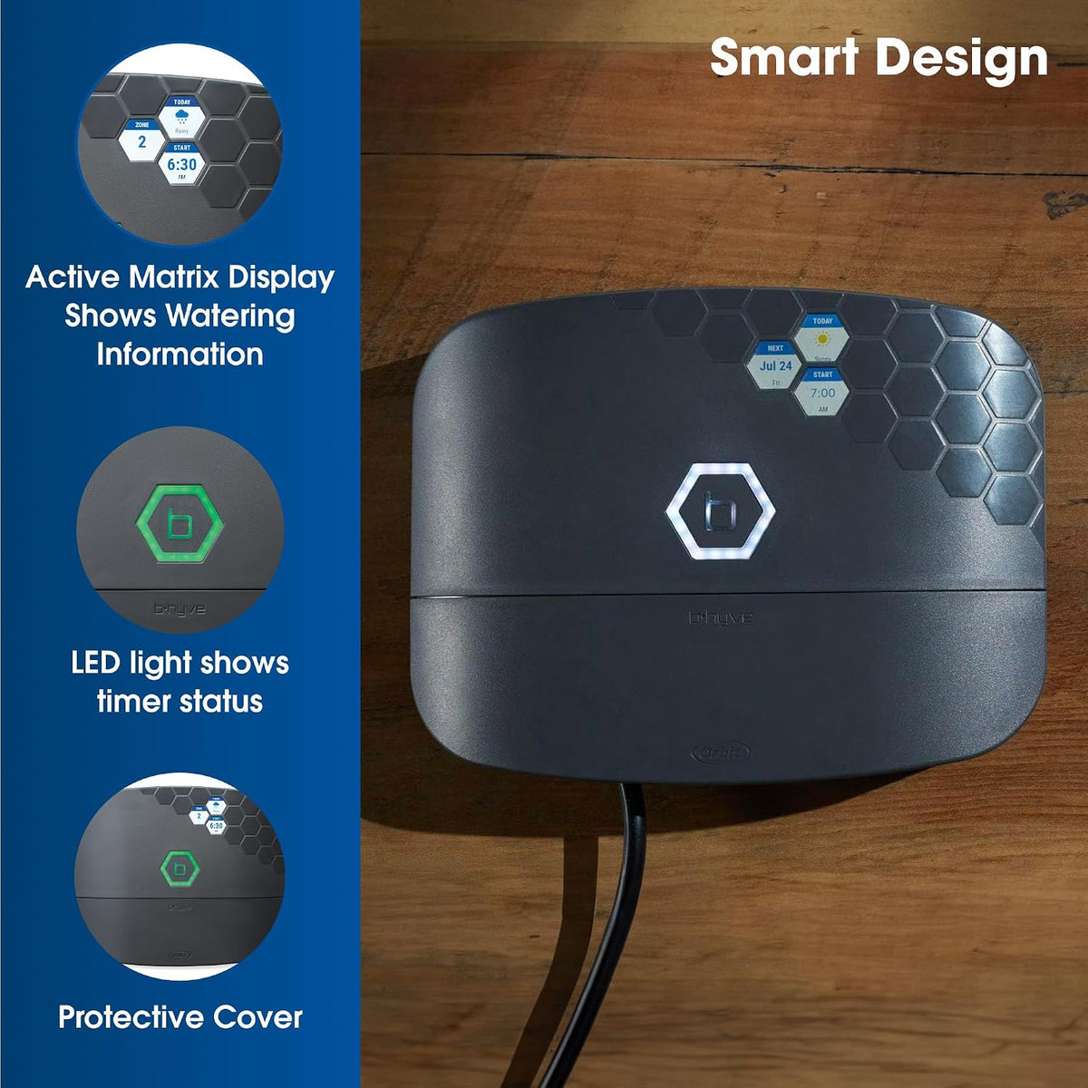 B-hyve XR Smart Sprinkler Timer - 8-Zone - WiFi-Enabled Indoor/Outdoor Irrigation Controller - App Control - Weatherproof Watering System - Multi Zone - Custom Programs - 57985
