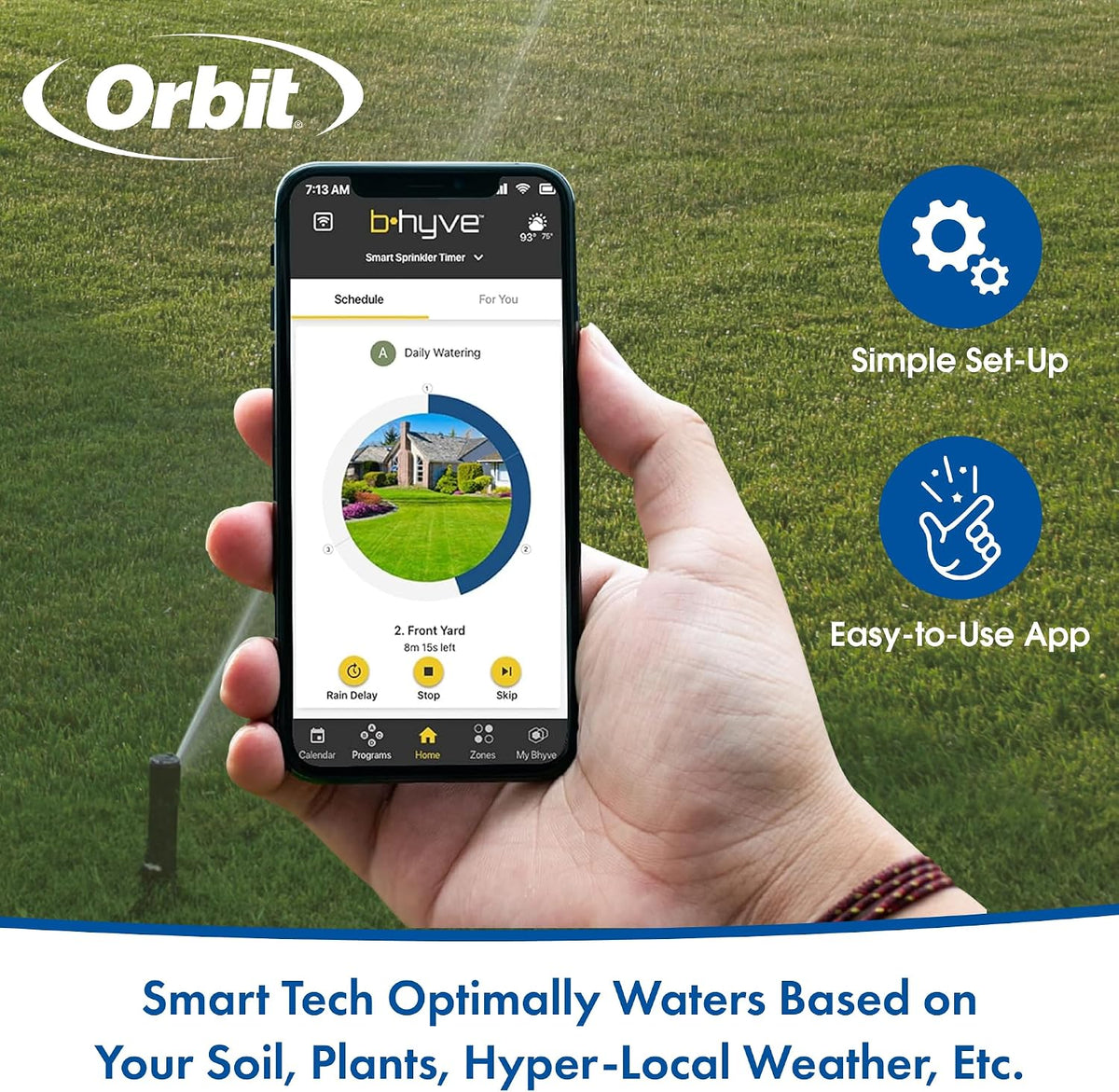 B-hyve XR Smart Sprinkler Timer - 8-Zone - WiFi-Enabled Indoor/Outdoor Irrigation Controller - App Control - Weatherproof Watering System - Multi Zone - Custom Programs - 57985