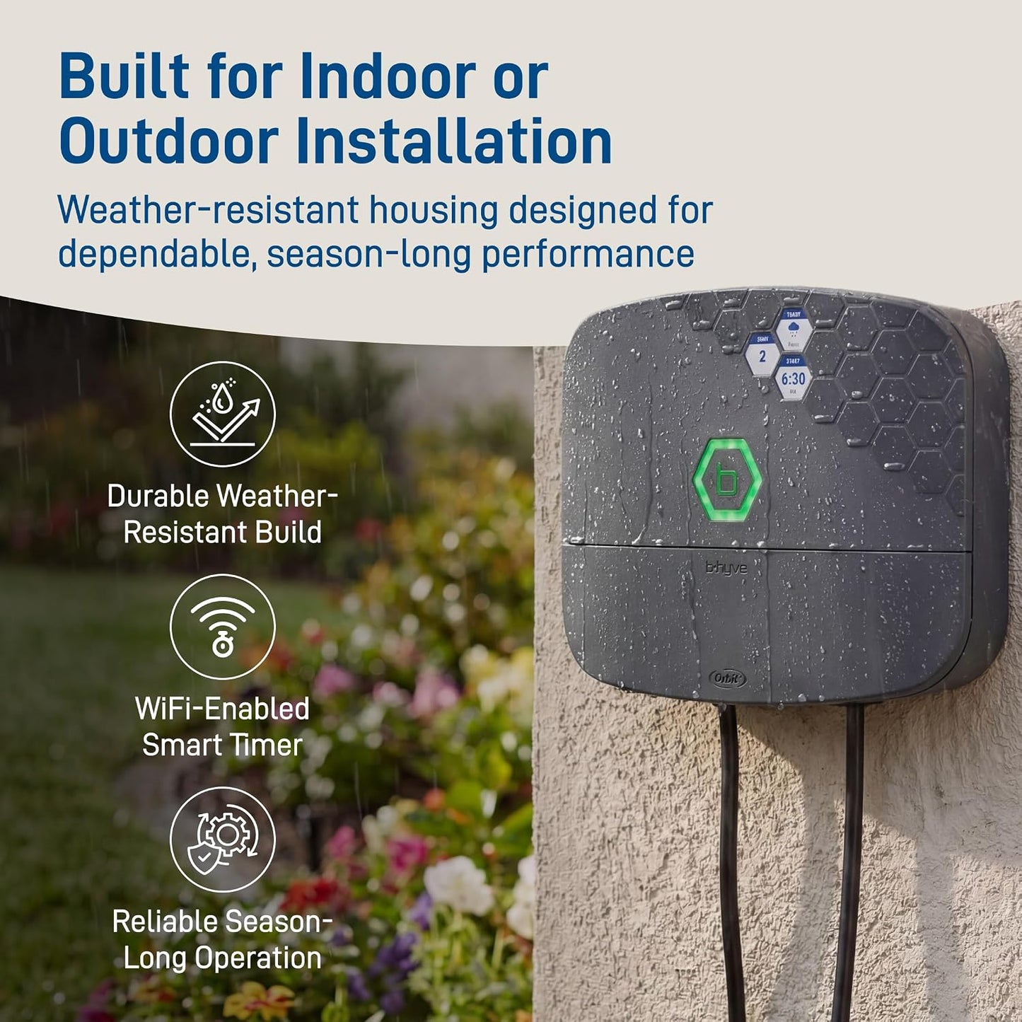 B-hyve XR Smart Sprinkler Timer - 8-Zone - WiFi-Enabled Indoor/Outdoor Irrigation Controller - App Control - Weatherproof Watering System - Multi Zone - Custom Programs - 57985