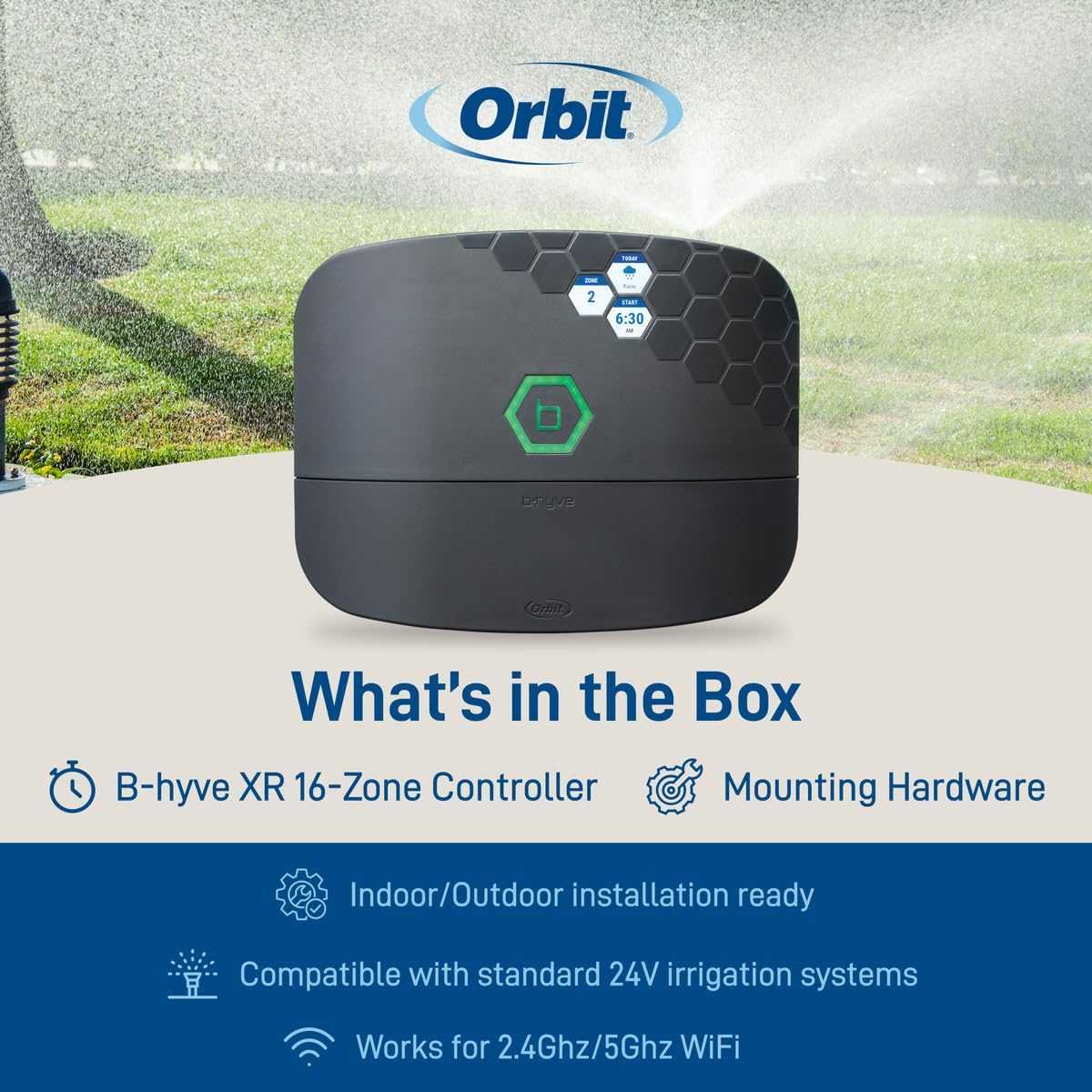 B-hyve XR Smart Sprinkler Timer - 8-Zone - WiFi-Enabled Indoor/Outdoor Irrigation Controller - App Control - Weatherproof Watering System - Multi Zone - Custom Programs - 57985