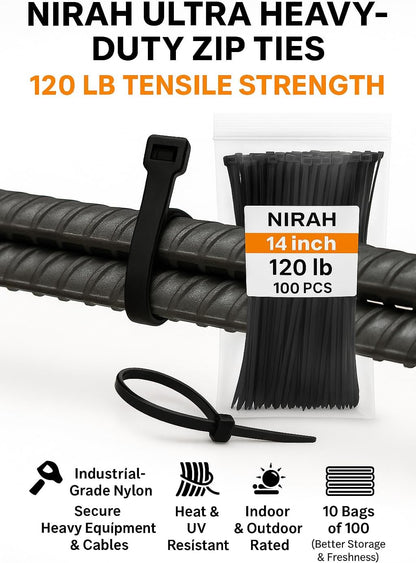 Small Zip Ties 4 inch Clear, 18lb Strength, 100 pack UV-Resistant, Self-locking PA 66 Nylon Small Cable Ties for Home, Office, Garden, Cable Management