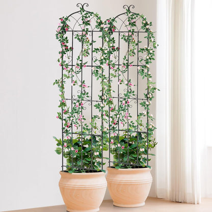 Garden Trellis for Climbing Plants 87x20 in 4-Pack Metal Rose Trellis
