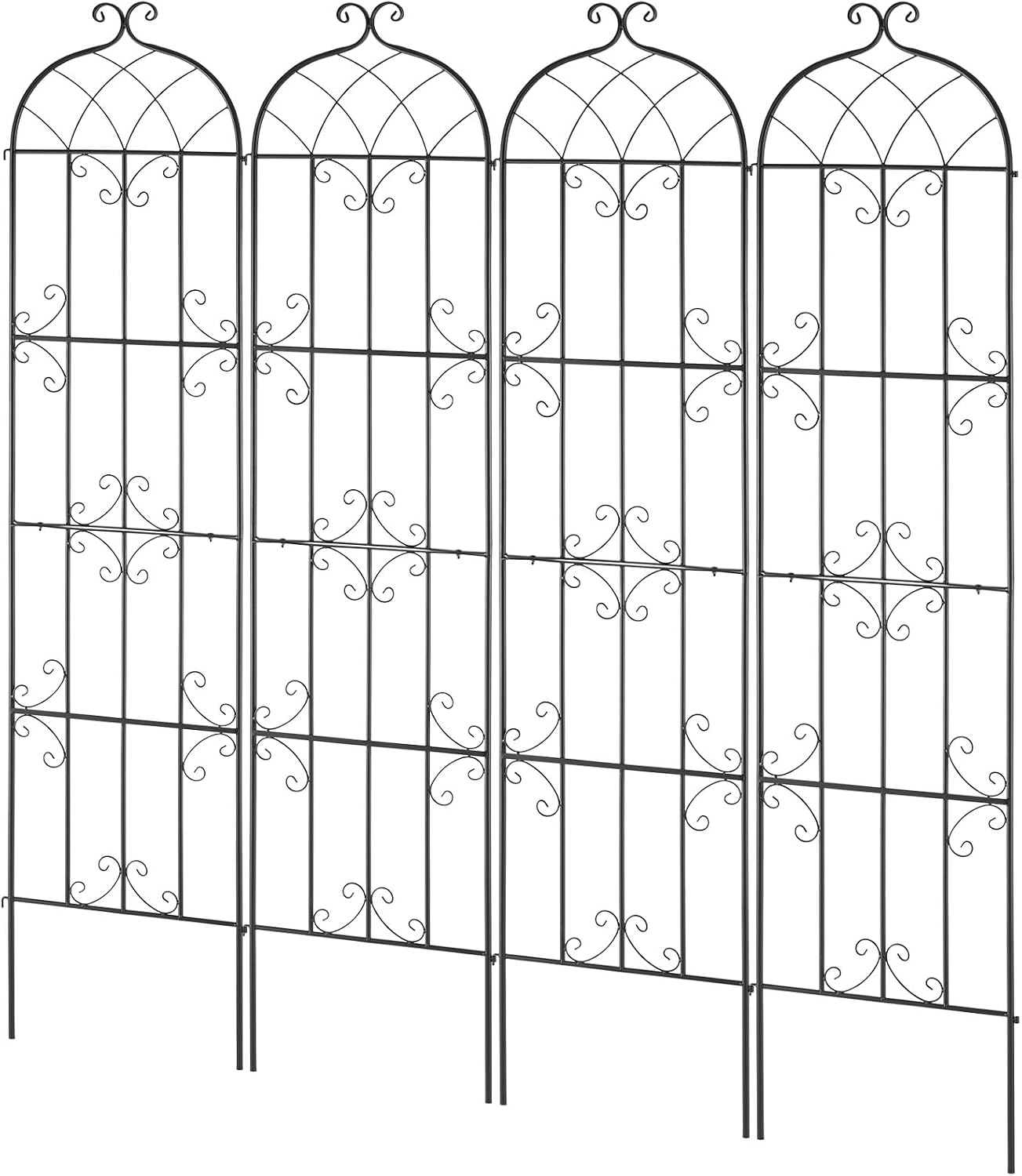 Garden Trellis for Climbing Plants 87x20 in 4-Pack Metal Rose Trellis