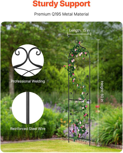 Garden Trellis for Climbing Plants 87x20 in 4-Pack Metal Rose Trellis