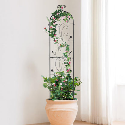 Garden Trellis for Climbing Plants 87x20 in 4-Pack Metal Rose Trellis
