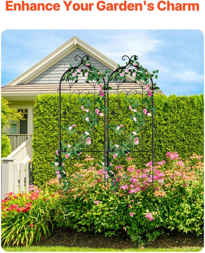 Garden Trellis for Climbing Plants 87x20 in 4-Pack Metal Rose Trellis