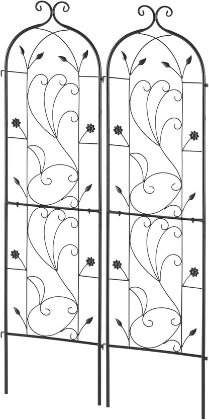 Garden Trellis for Climbing Plants 87x20 in 4-Pack Metal Rose Trellis