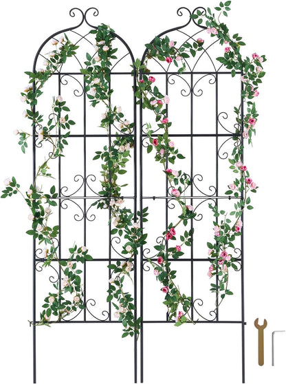 Garden Trellis for Climbing Plants 87x20 in 4-Pack Metal Rose Trellis
