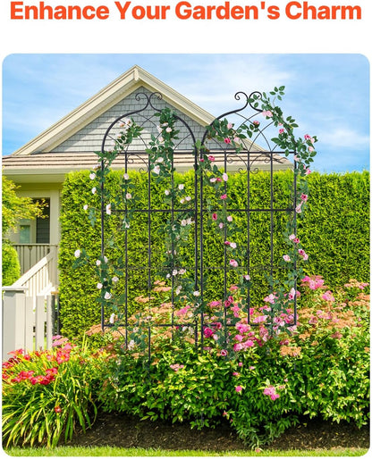Garden Trellis for Climbing Plants 87x20 in 4-Pack Metal Rose Trellis