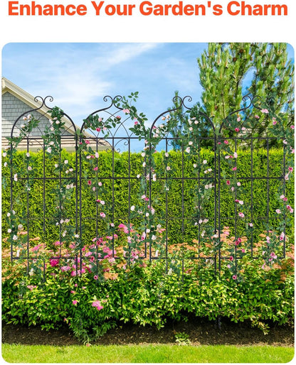 Garden Trellis for Climbing Plants 87x20 in 4-Pack Metal Rose Trellis