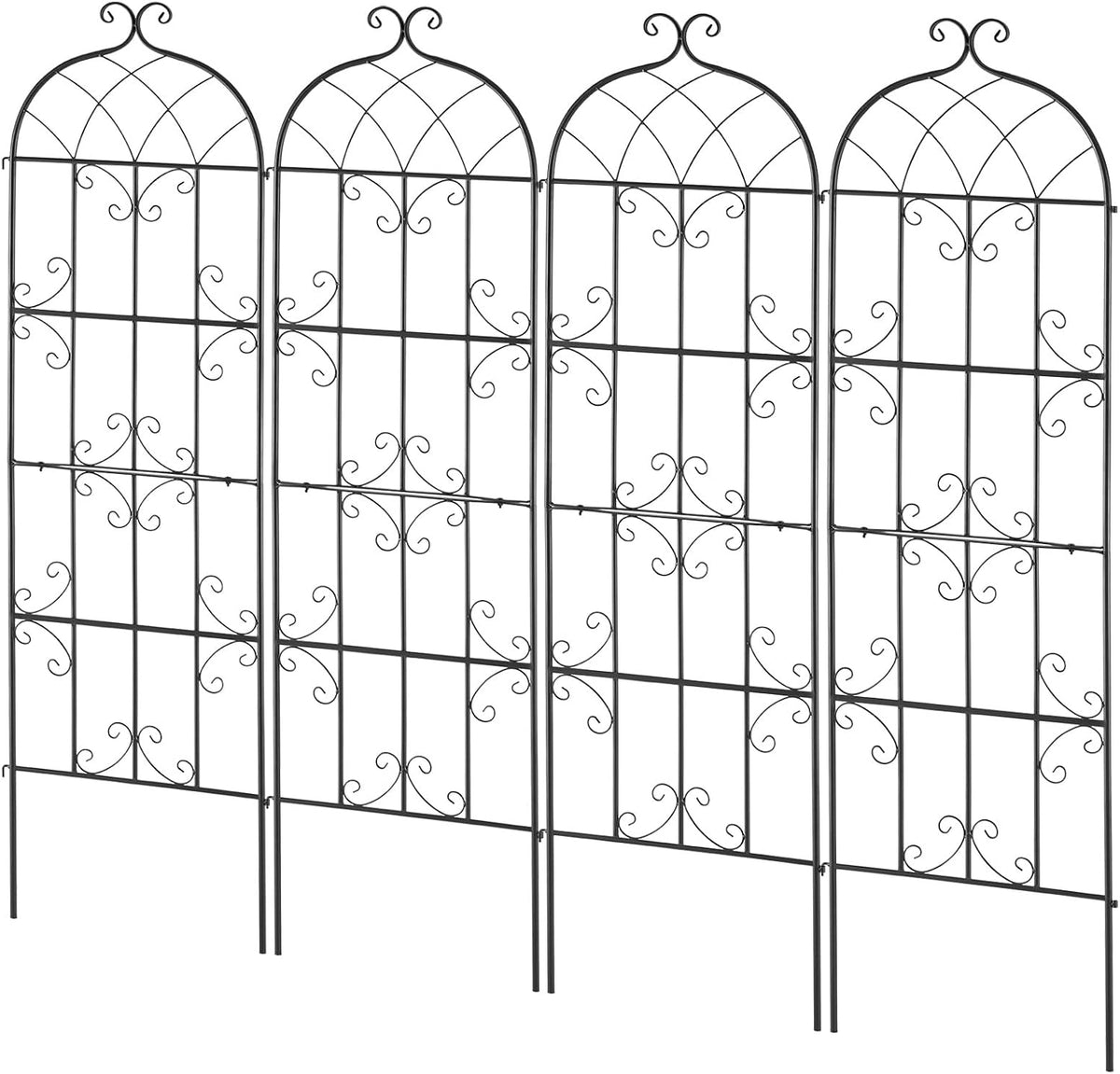 Garden Trellis for Climbing Plants 87x20 in 4-Pack Metal Rose Trellis