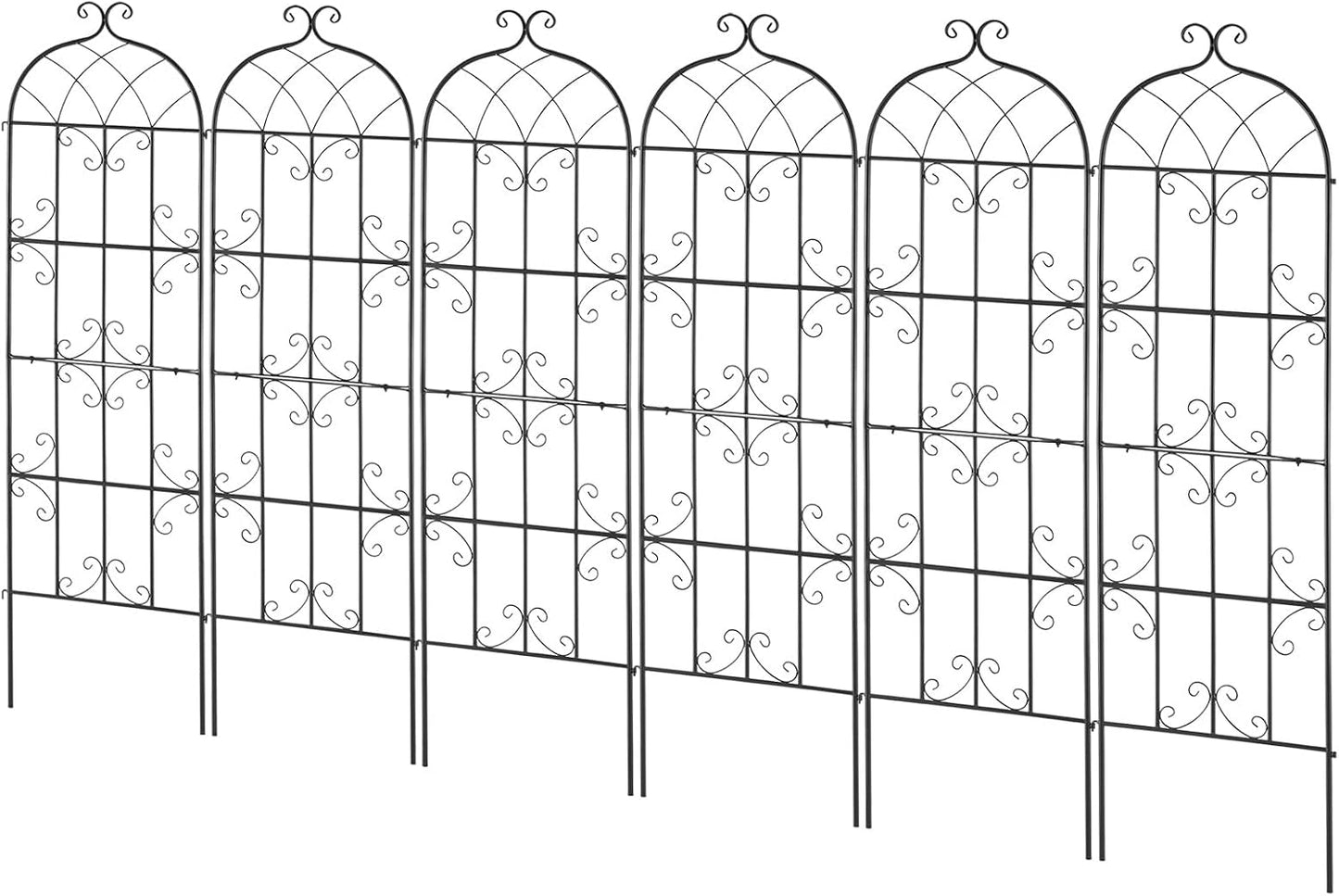 Garden Trellis for Climbing Plants 87x20 in 4-Pack Metal Rose Trellis
