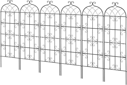 Garden Trellis for Climbing Plants 87x20 in 4-Pack Metal Rose Trellis