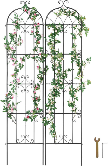 Garden Trellis for Climbing Plants 87x20 in 4-Pack Metal Rose Trellis