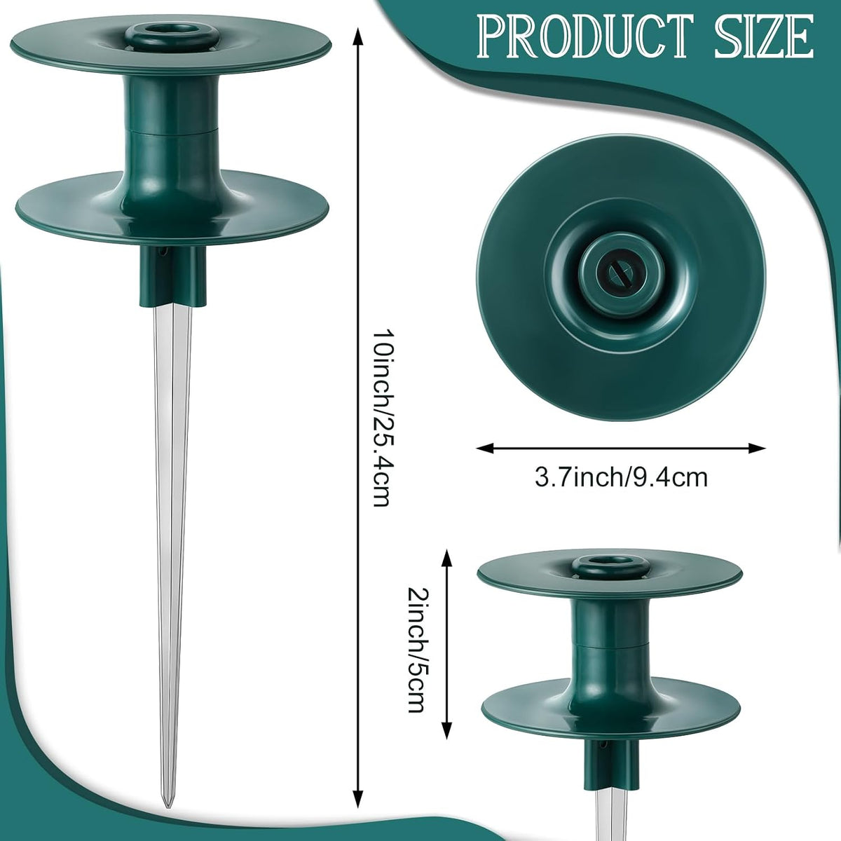 12 Pieces 10 Inch Garden Hose Guide Spike, Zinc Coated Rustproof Heavy Duty Metal Stake with Top, Keeps Garden Hose Out of Flower Beds, Guard for Yard Plant Protection (Black)