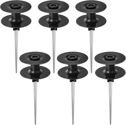 12 Pieces 10 Inch Garden Hose Guide Spike, Zinc Coated Rustproof Heavy Duty Metal Stake with Top, Keeps Garden Hose Out of Flower Beds, Guard for Yard Plant Protection (Black)