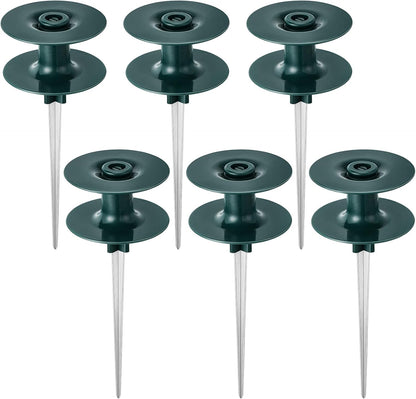 12 Pieces 10 Inch Garden Hose Guide Spike, Zinc Coated Rustproof Heavy Duty Metal Stake with Top, Keeps Garden Hose Out of Flower Beds, Guard for Yard Plant Protection (Black)