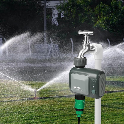 WiFi Sprinkler Timer, Single Outlet, Smart Hose Faucet Water Timer with Brass Inlet, APP Control via 2.4Ghz WiFi or Bluetooth, Voice Control with Alexa Google Assistant, IPX6 for Yard Watering