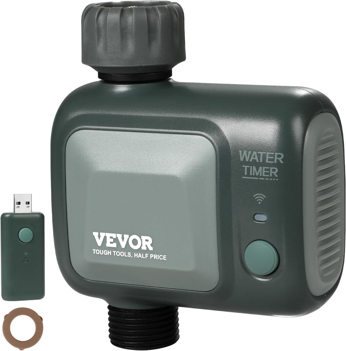WiFi Sprinkler Timer, Single Outlet, Smart Hose Faucet Water Timer with Brass Inlet, APP Control via 2.4Ghz WiFi or Bluetooth, Voice Control with Alexa Google Assistant, IPX6 for Yard Watering