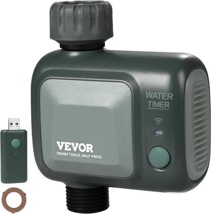 WiFi Sprinkler Timer, Single Outlet, Smart Hose Faucet Water Timer with Brass Inlet, APP Control via 2.4Ghz WiFi or Bluetooth, Voice Control with Alexa Google Assistant, IPX6 for Yard Watering