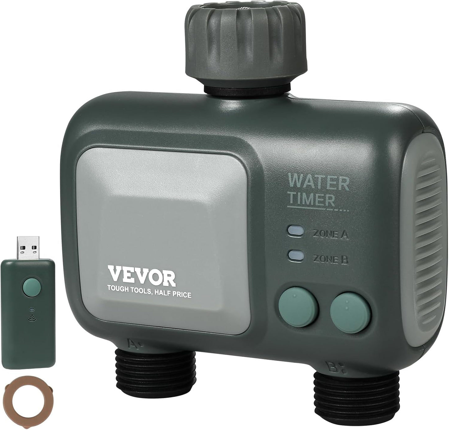 WiFi Sprinkler Timer, Single Outlet, Smart Hose Faucet Water Timer with Brass Inlet, APP Control via 2.4Ghz WiFi or Bluetooth, Voice Control with Alexa Google Assistant, IPX6 for Yard Watering