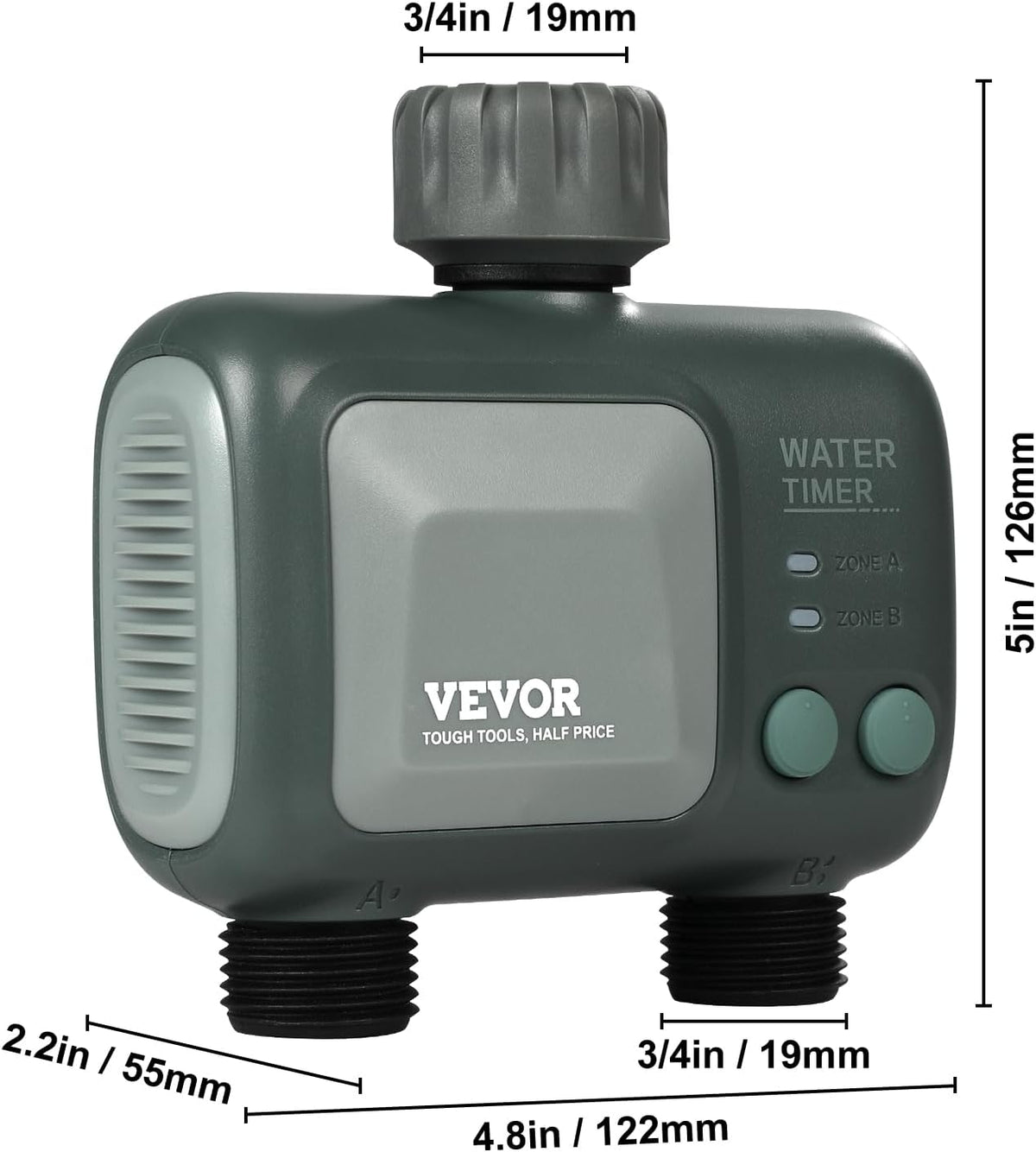 WiFi Sprinkler Timer, Single Outlet, Smart Hose Faucet Water Timer with Brass Inlet, APP Control via 2.4Ghz WiFi or Bluetooth, Voice Control with Alexa Google Assistant, IPX6 for Yard Watering