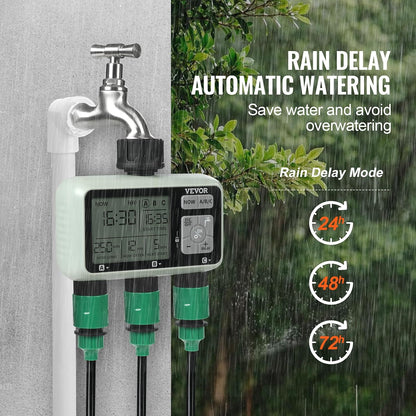WiFi Sprinkler Timer, Single Outlet, Smart Hose Faucet Water Timer with Brass Inlet, APP Control via 2.4Ghz WiFi or Bluetooth, Voice Control with Alexa Google Assistant, IPX6 for Yard Watering