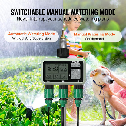 WiFi Sprinkler Timer, Single Outlet, Smart Hose Faucet Water Timer with Brass Inlet, APP Control via 2.4Ghz WiFi or Bluetooth, Voice Control with Alexa Google Assistant, IPX6 for Yard Watering