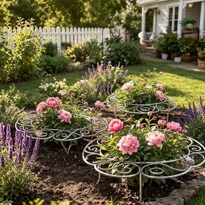 Metal Cloud-Shaped Plant Support Pole, Decorative Spiral Garden Bracket, Suitable for Climbing Plants, Peonies, Dahlias, and Other Flowers; Ideal for Decorating courtyards, lawns, and patios (Small)