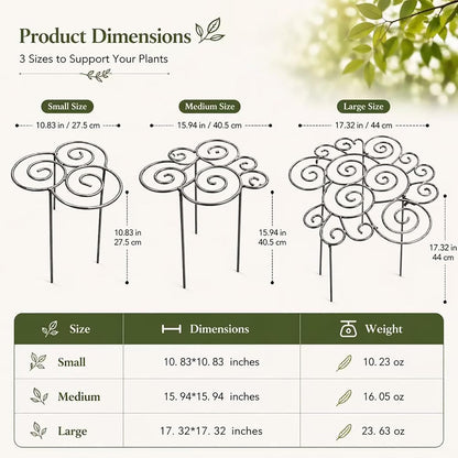 Metal Cloud-Shaped Plant Support Pole, Decorative Spiral Garden Bracket, Suitable for Climbing Plants, Peonies, Dahlias, and Other Flowers; Ideal for Decorating courtyards, lawns, and patios (Small)
