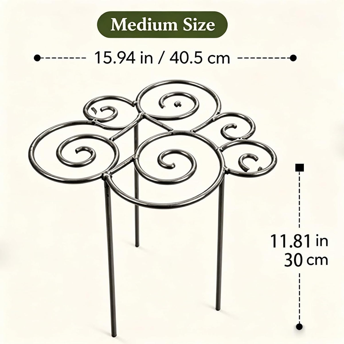 Metal Cloud-Shaped Plant Support Pole, Decorative Spiral Garden Bracket, Suitable for Climbing Plants, Peonies, Dahlias, and Other Flowers; Ideal for Decorating courtyards, lawns, and patios (Small)
