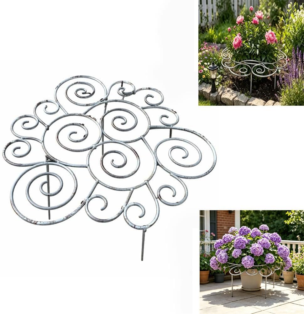 Metal Cloud-Shaped Plant Support Pole, Decorative Spiral Garden Bracket, Suitable for Climbing Plants, Peonies, Dahlias, and Other Flowers; Ideal for Decorating courtyards, lawns, and patios (Small)
