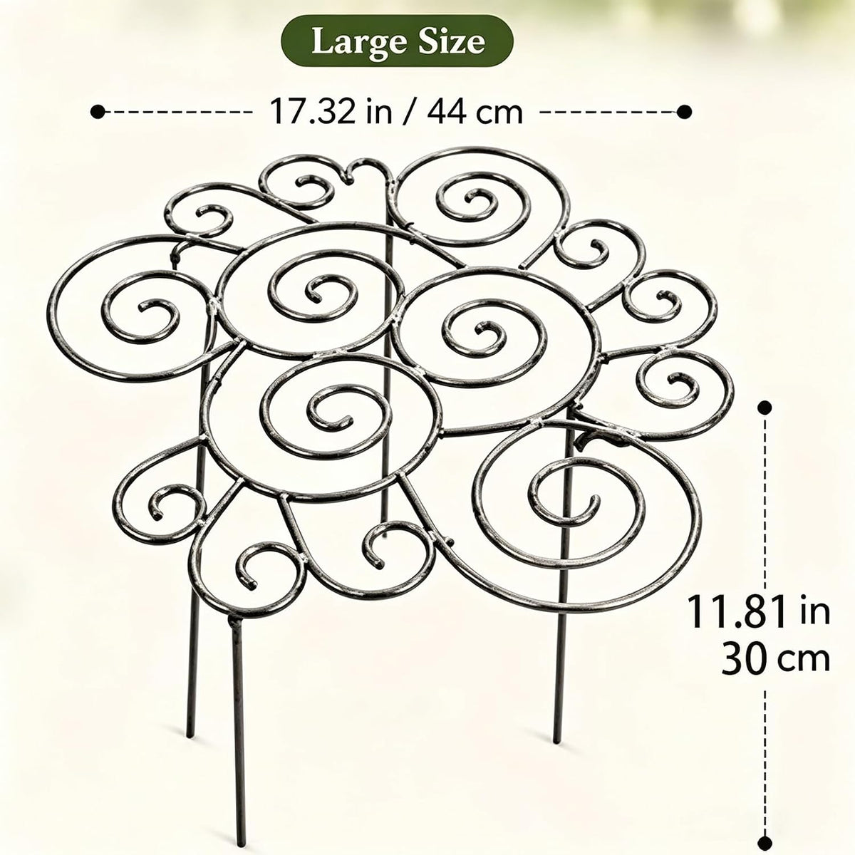 Metal Cloud-Shaped Plant Support Pole, Decorative Spiral Garden Bracket, Suitable for Climbing Plants, Peonies, Dahlias, and Other Flowers; Ideal for Decorating courtyards, lawns, and patios (Small)