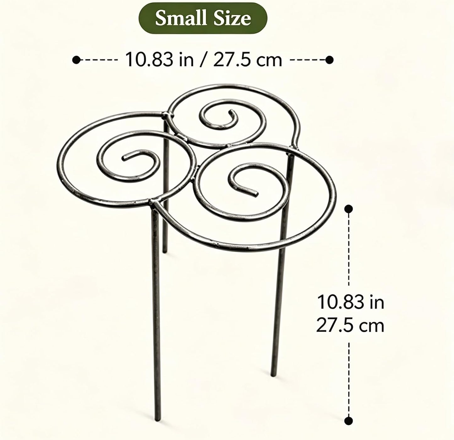 Metal Cloud-Shaped Plant Support Pole, Decorative Spiral Garden Bracket, Suitable for Climbing Plants, Peonies, Dahlias, and Other Flowers; Ideal for Decorating courtyards, lawns, and patios (Small)