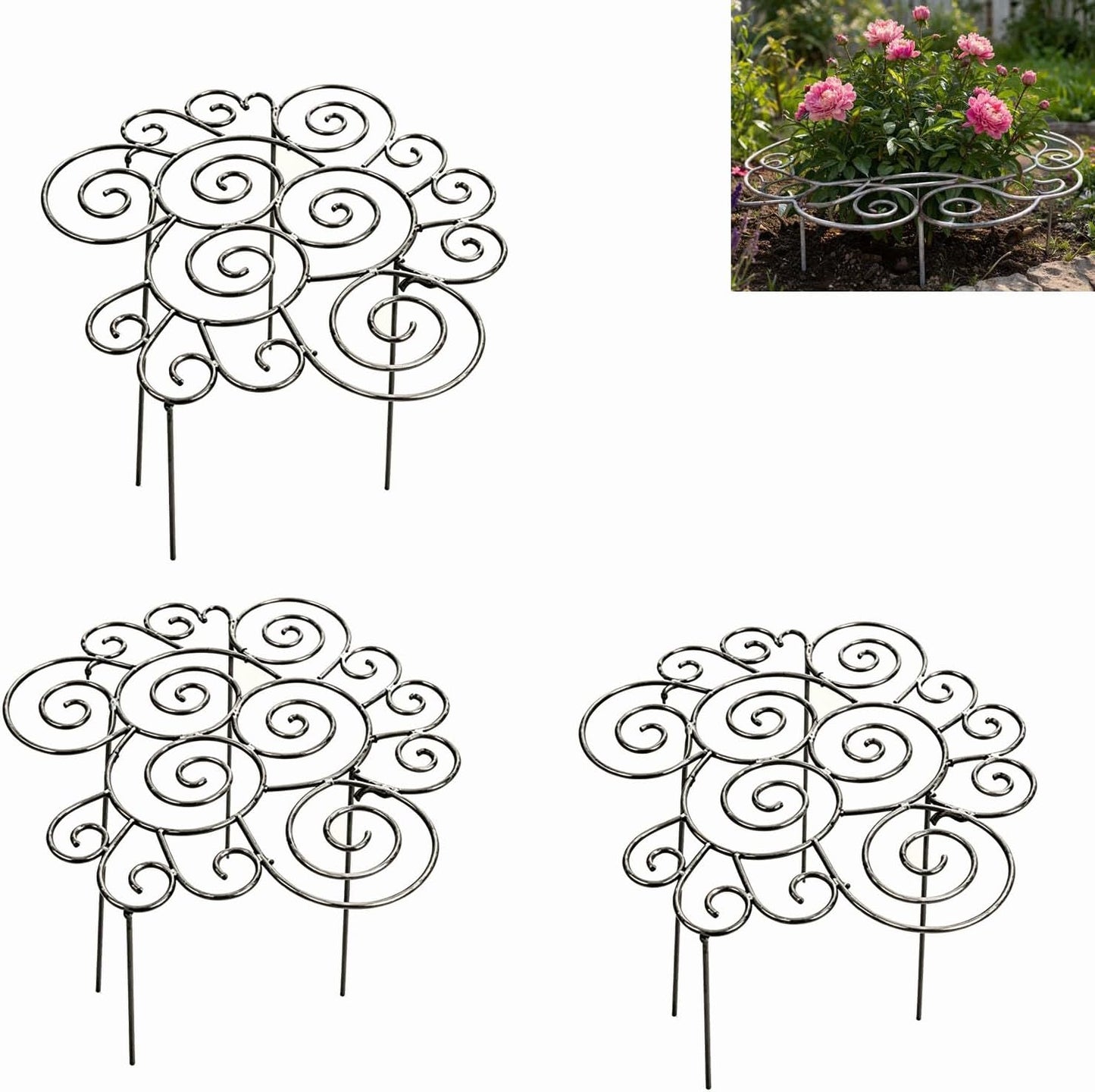 Metal Cloud-Shaped Plant Support Pole, Decorative Spiral Garden Bracket, Suitable for Climbing Plants, Peonies, Dahlias, and Other Flowers; Ideal for Decorating courtyards, lawns, and patios (Small)
