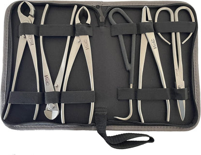 6-Piece Bonsai Tool Set,Concave Cutter,Knob Cutter,Jin Pliers,Wire Cutter,Bonsai Scissors, Root Hook