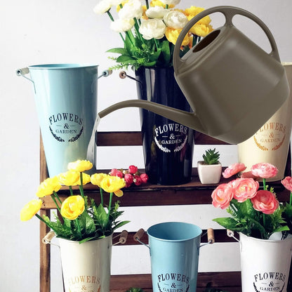 Plastic Watering Can, 1-Gallon, Deep Gray